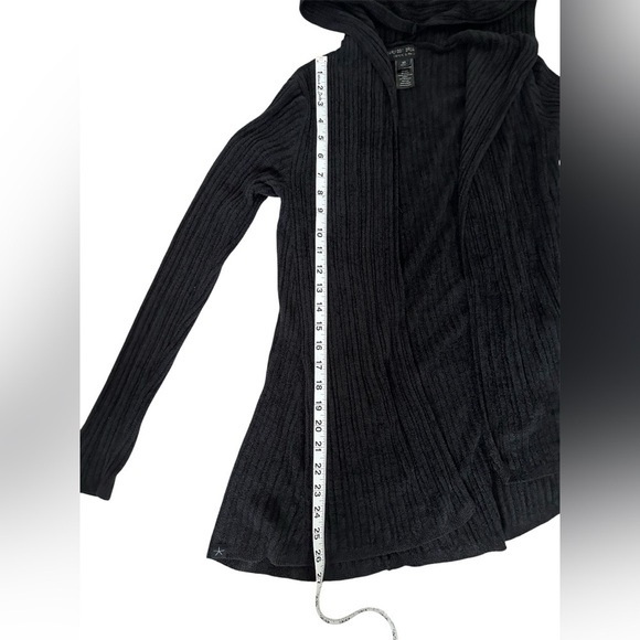 Barefoot Dreams CozyChic Ultra Lite Hooded Open Cardigan Black Size Extra Small - Picture 4 of 9
